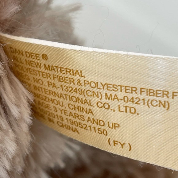 Dan Dee Bunny Rabbit Plush Stuffed Animal Tie Dye Brown Bow Stitched Nose 12" - Picture 4 of 7